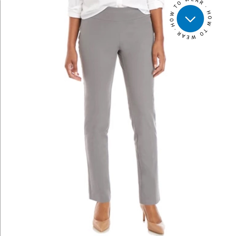 CROWN&IVY Size12 Ashley Grey Stretch Pull On Pants